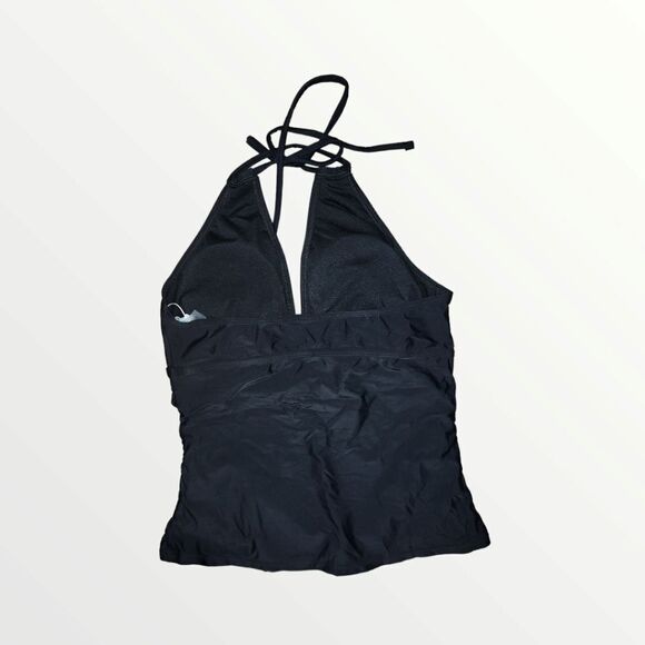 Ring Neck Control tankini Swimsuit Black Size Large - Picture 1 of 6